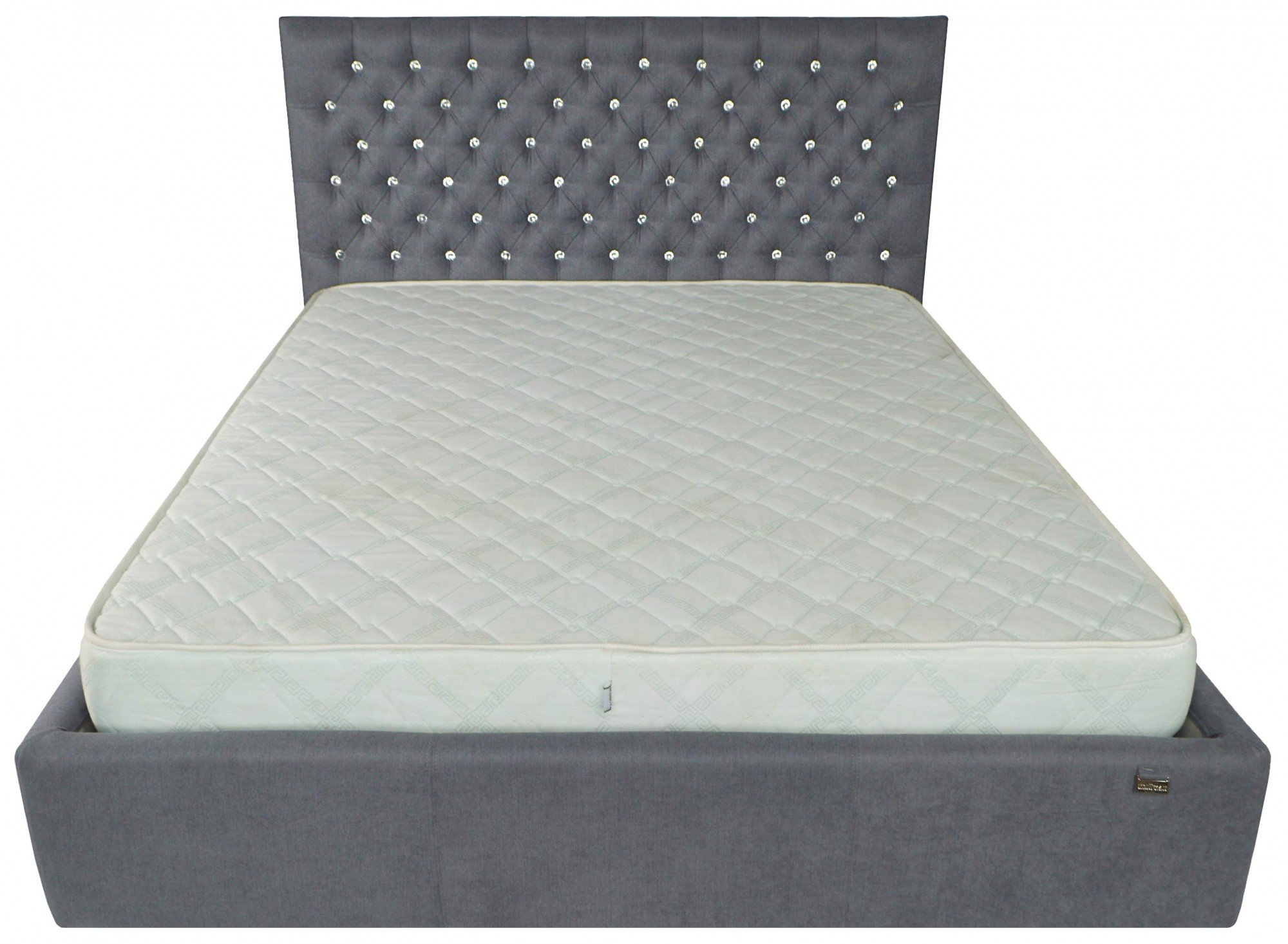 Кровать Richman Кембридж VIP Fibril 16 С1 с дополнительной металлической цельносварной рамой 140х200 см Темно-серый (rich04191)
