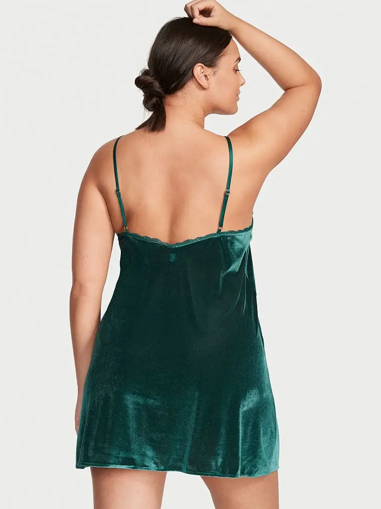 Сукня для сну жіноча Victoria's Secret Velvet V-Neck Slip велюровий S Оксамитовий (17628825) - фото 2