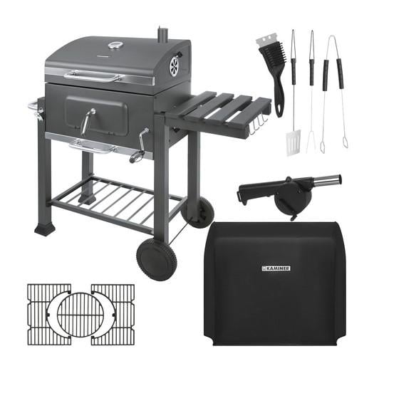 Гриль с крышкой чугунная решетка термометр/аксессуары 114x67x120 см