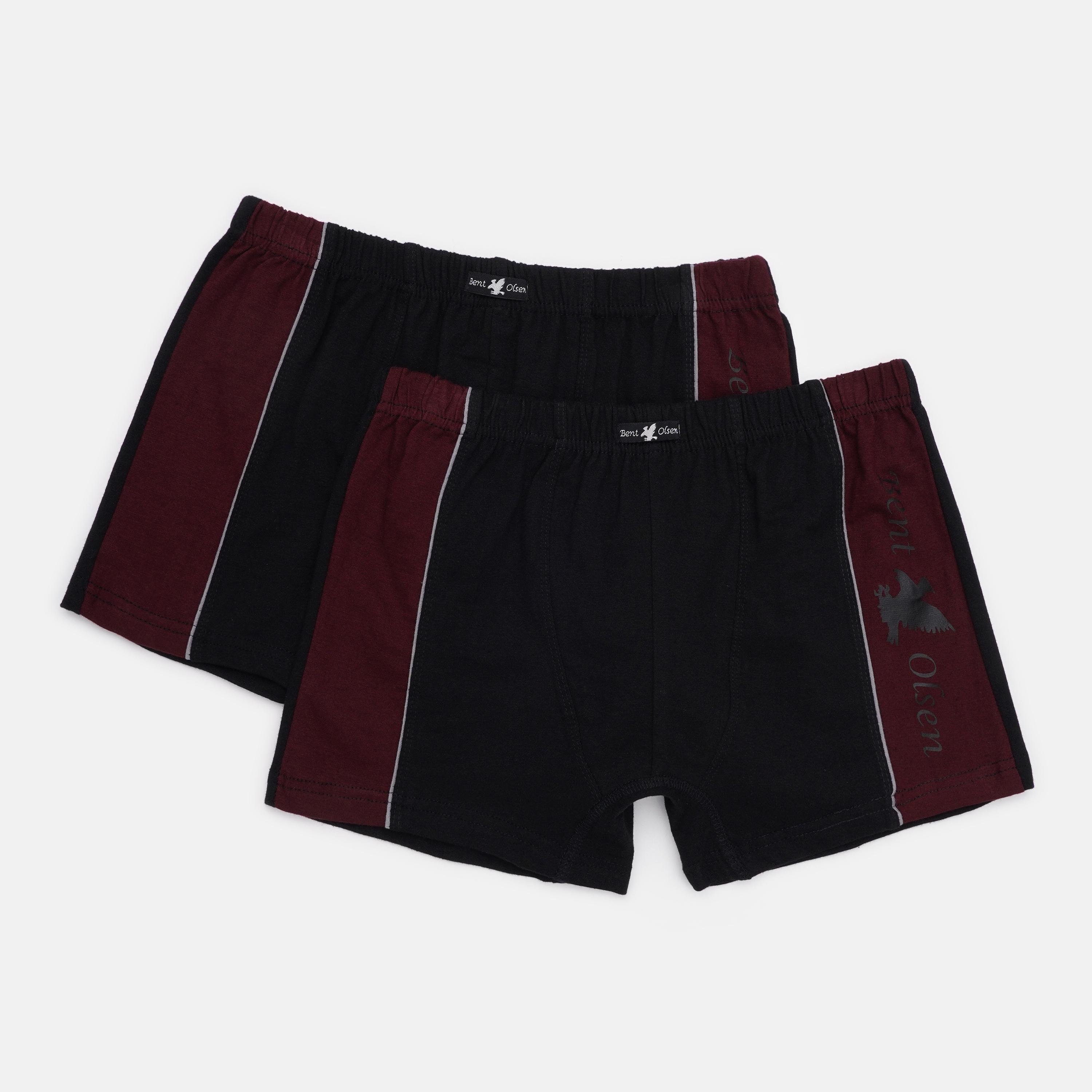 Труси BentOlsen смужка 2 шт. L Чорно-бордовий (374121081)