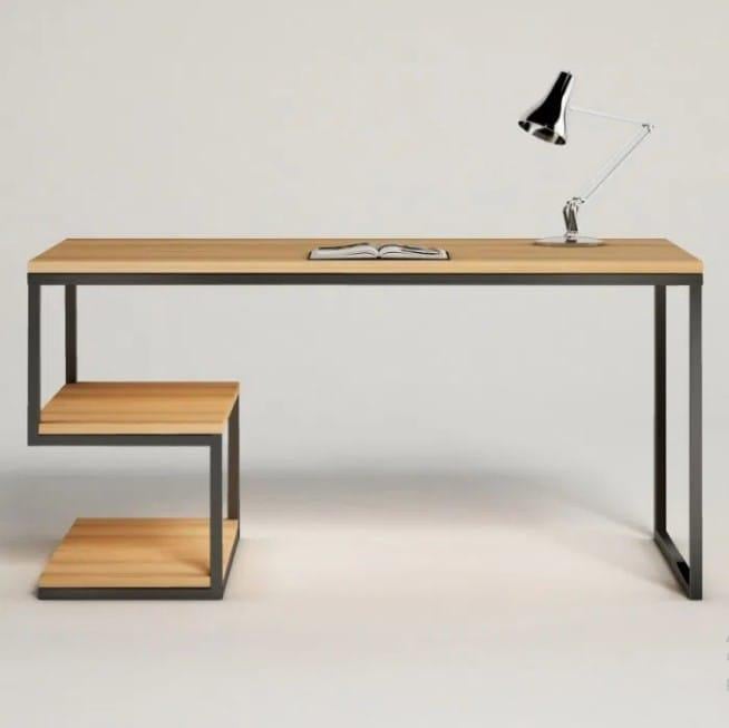 Комп'ютерний стіл Лофт StepLoft з металевим каркасом з полицями ДСП 120х60 см (Comp-table-100)