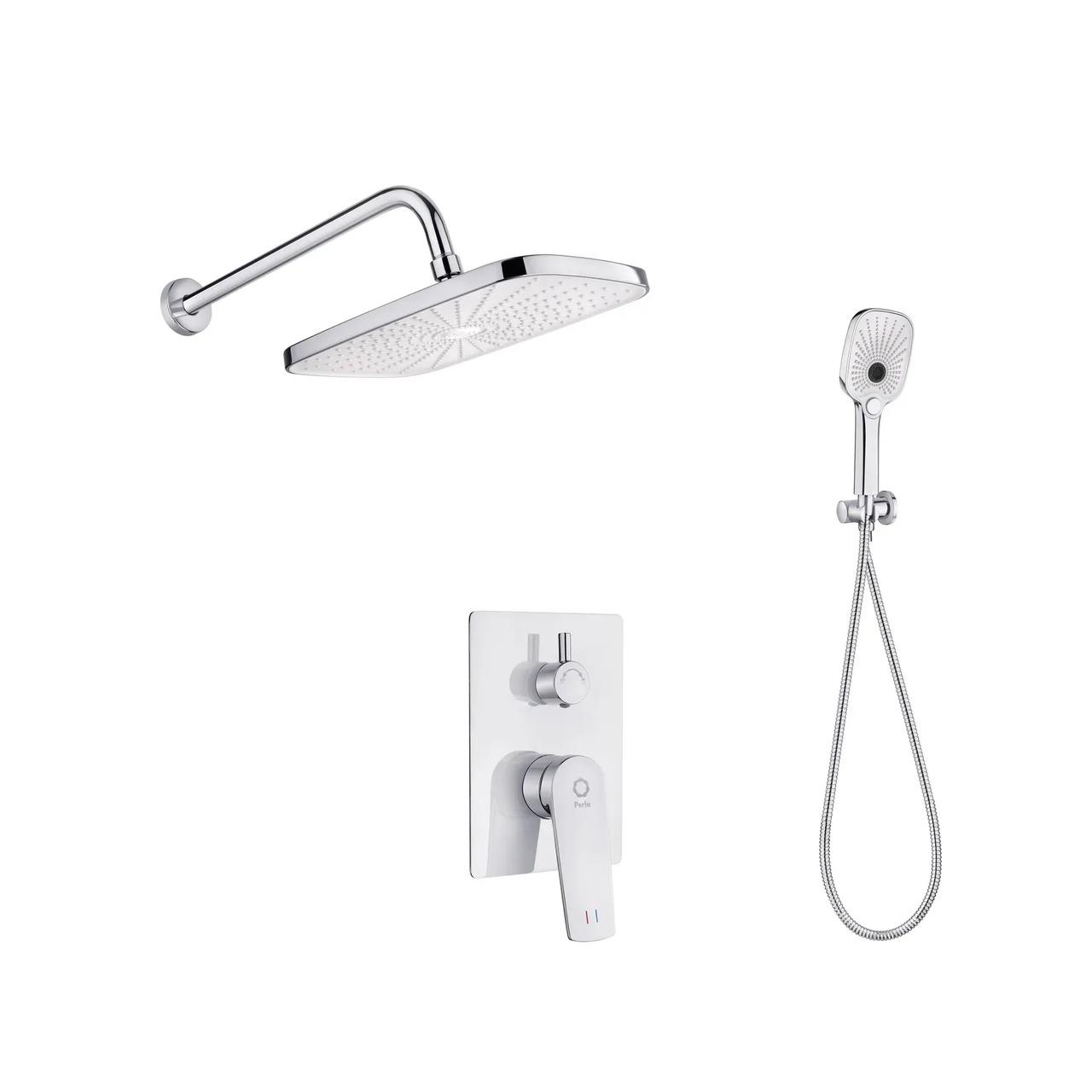 Смеситель для душа Perla Bravo встроенный на 2 позиции латунь Хром (PSK6719)