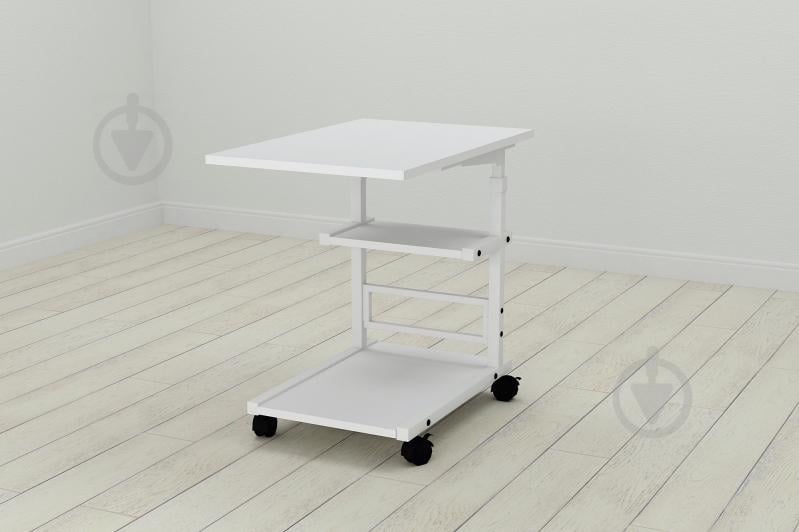 Стол приставной Ferrum-decor Адан 62x40x60 металл Белый ДСП Белое 16мм (ADA0008)