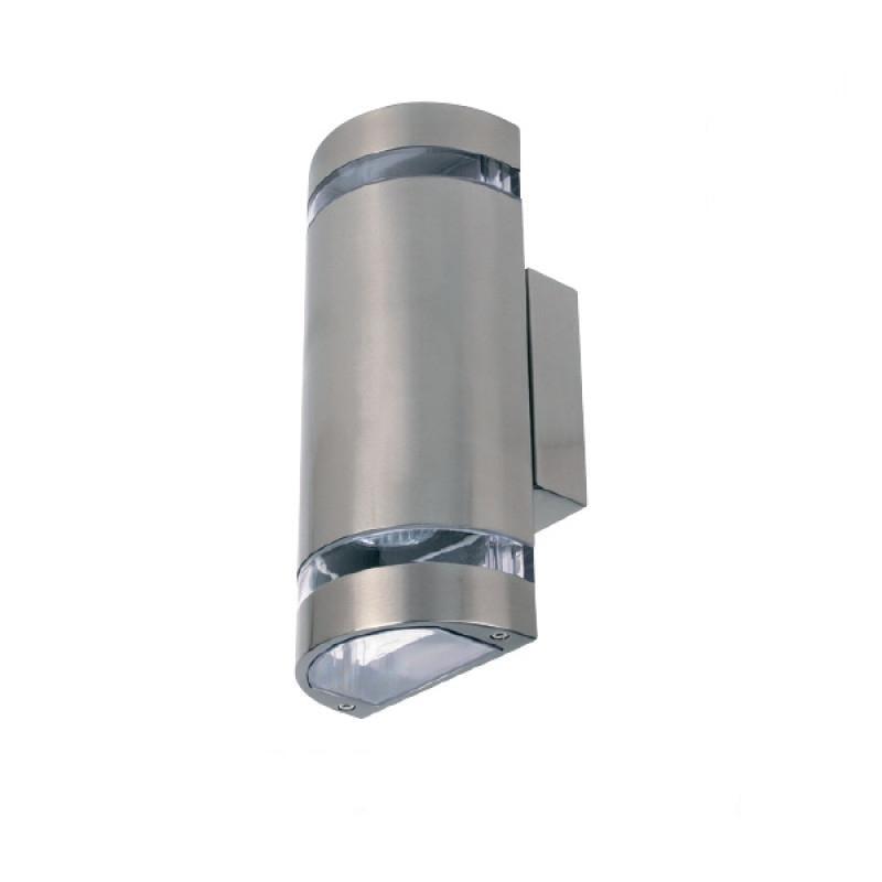 Светильник садово-парковый настенный HOROZ ELECTRIC GARDENYA-4 2хGU10 35W 220-240V IP44 255 мм Матовый хром (00000042384)