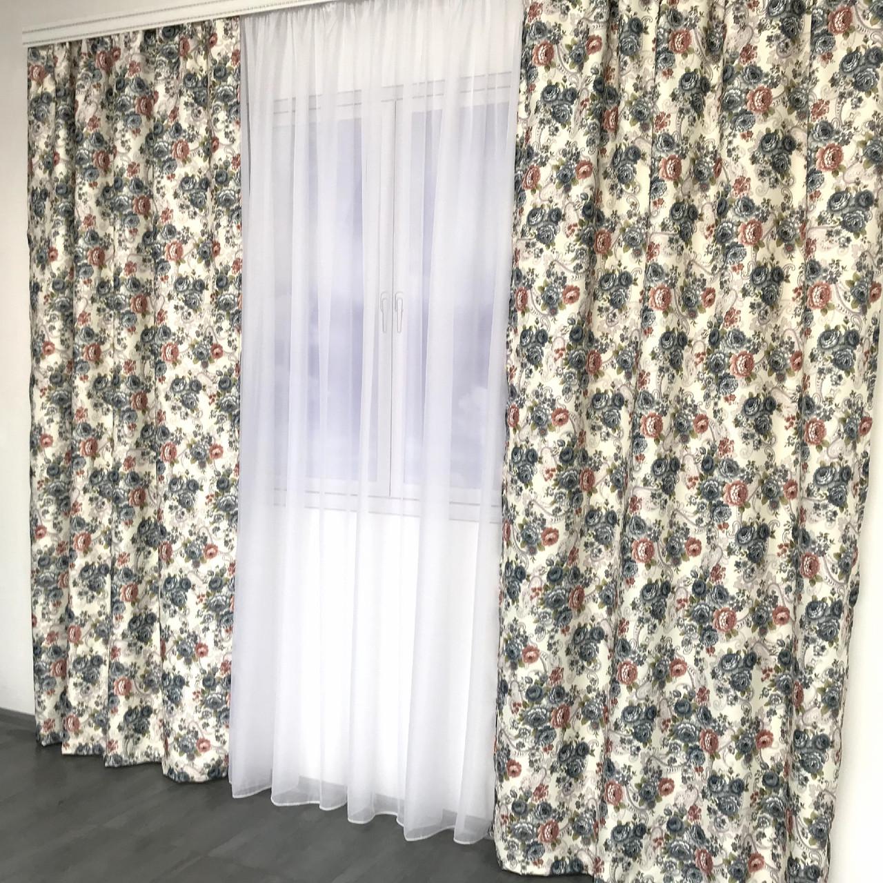 Готові штори ALBO з принтом Прованс 150x270 см 2 шт. Синій - фото 5 Готові штори ALBO з принтом Прованс 150x270 см 2 шт. Синій - фото 5