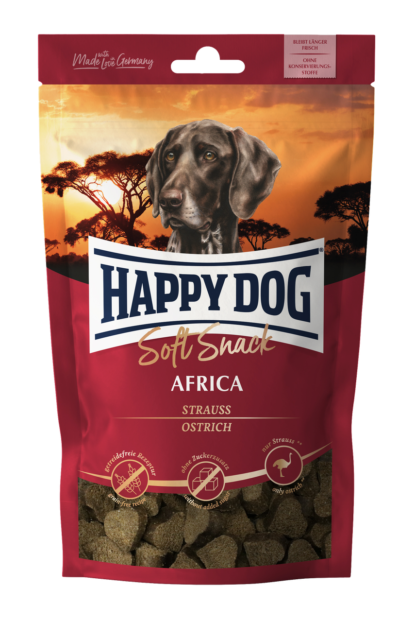 Мягкое лакомство Happy Dog Soft Snack Africa со вкусом страуса и картофеля 100 г (60685)