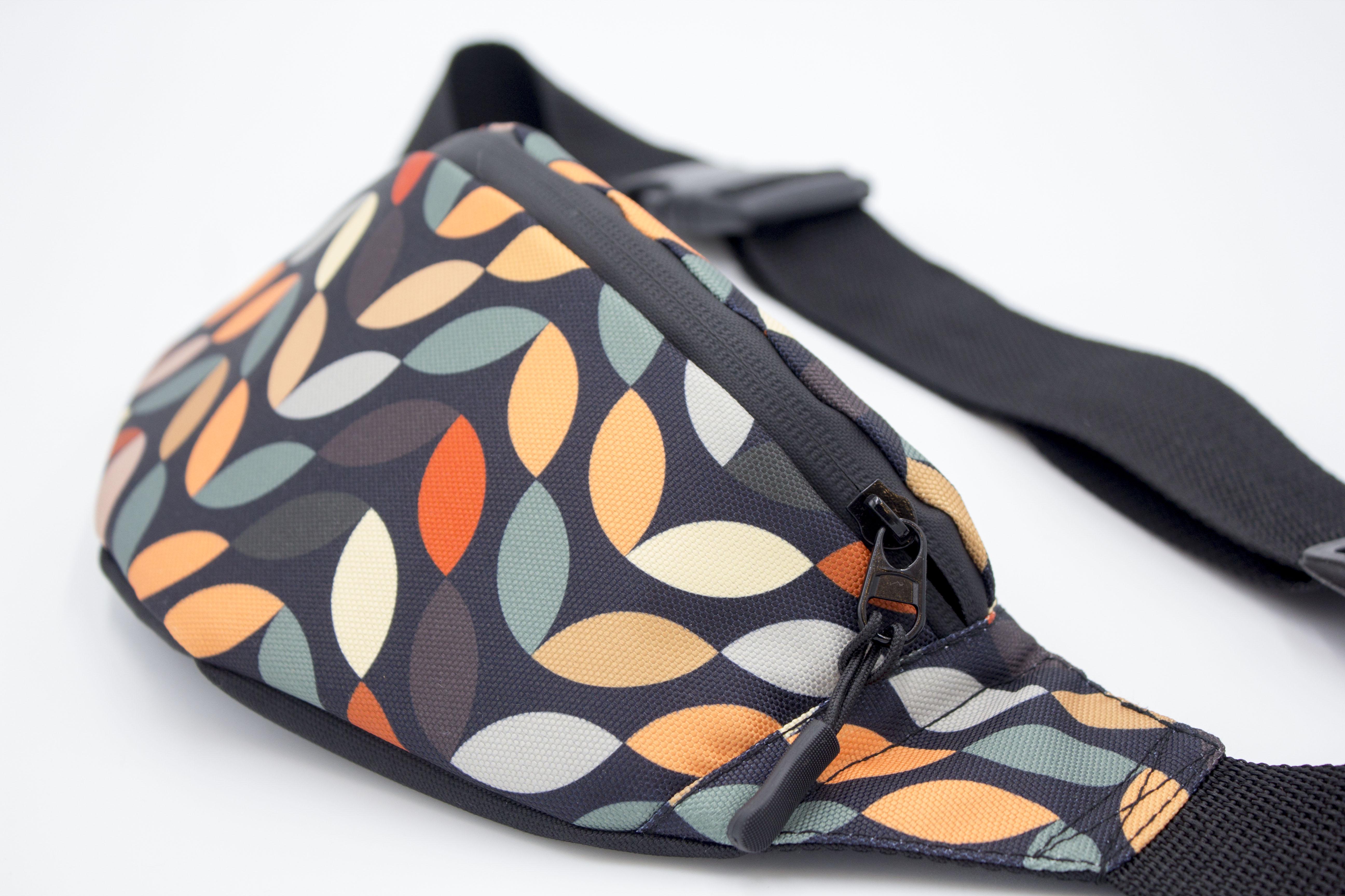 Сумка бананка Листочки кольорові (BK-002) - фото 4 Сумка бананка Листочки кольорові (BK-002) - фото 4