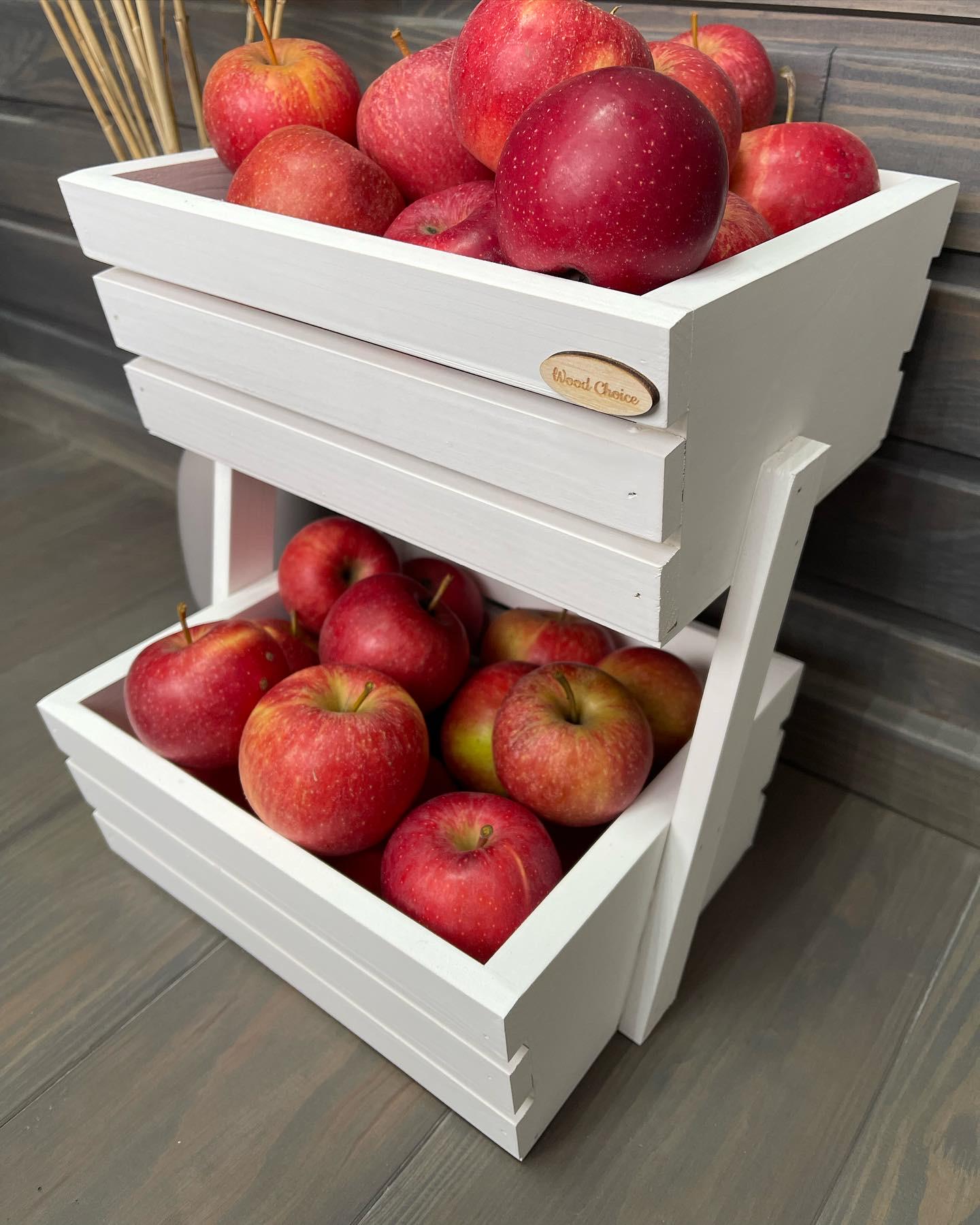Ящик-фруктовниця дерев'яна 2 яруси Білий (142) - фото 4