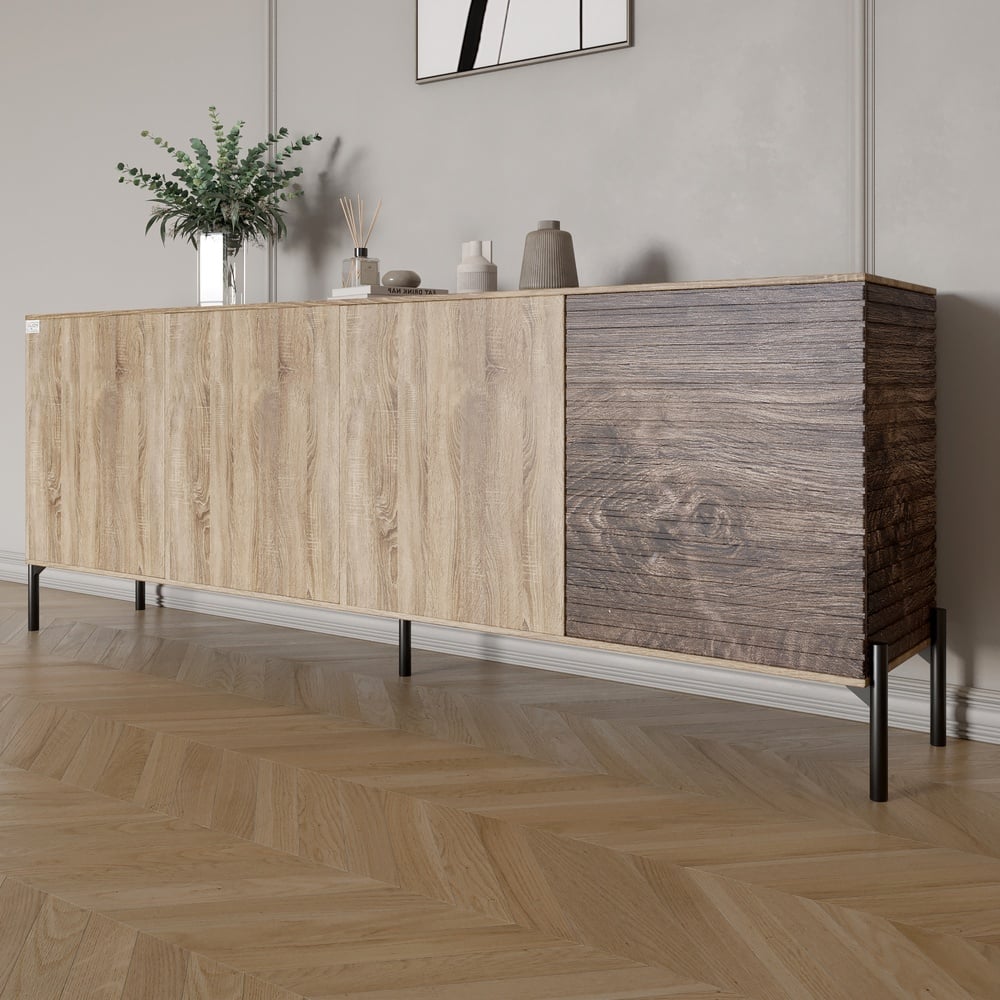 Комод Lion Грей 204x38x76,5 см Дуб Сонома/Трюфель/Дерево (LION-042505)