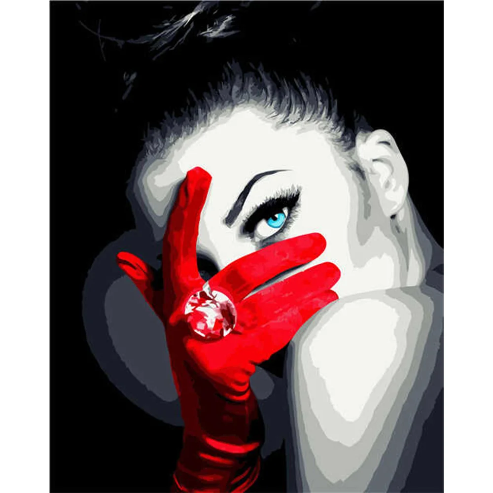 Картина по номерам Strateg Красная перчатка 40х50 см в термопакете (VA-2611-mt)