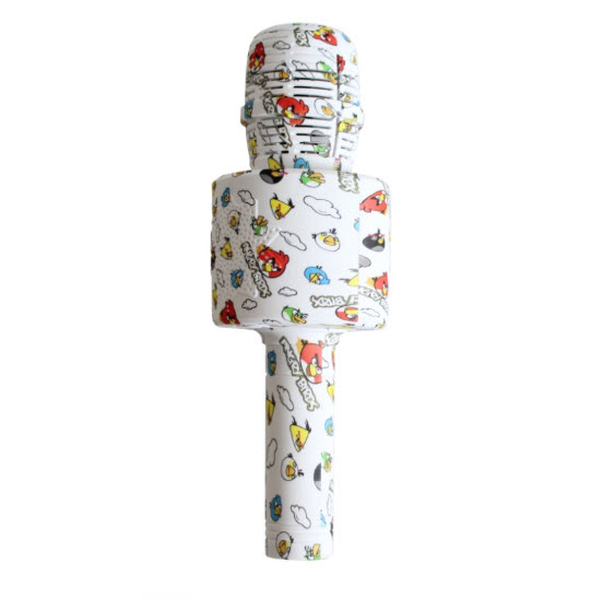 Беспроводной караоке микрофон LY-100KTV Angry Birds Bluetooth с колонкой и сменой голоса White
