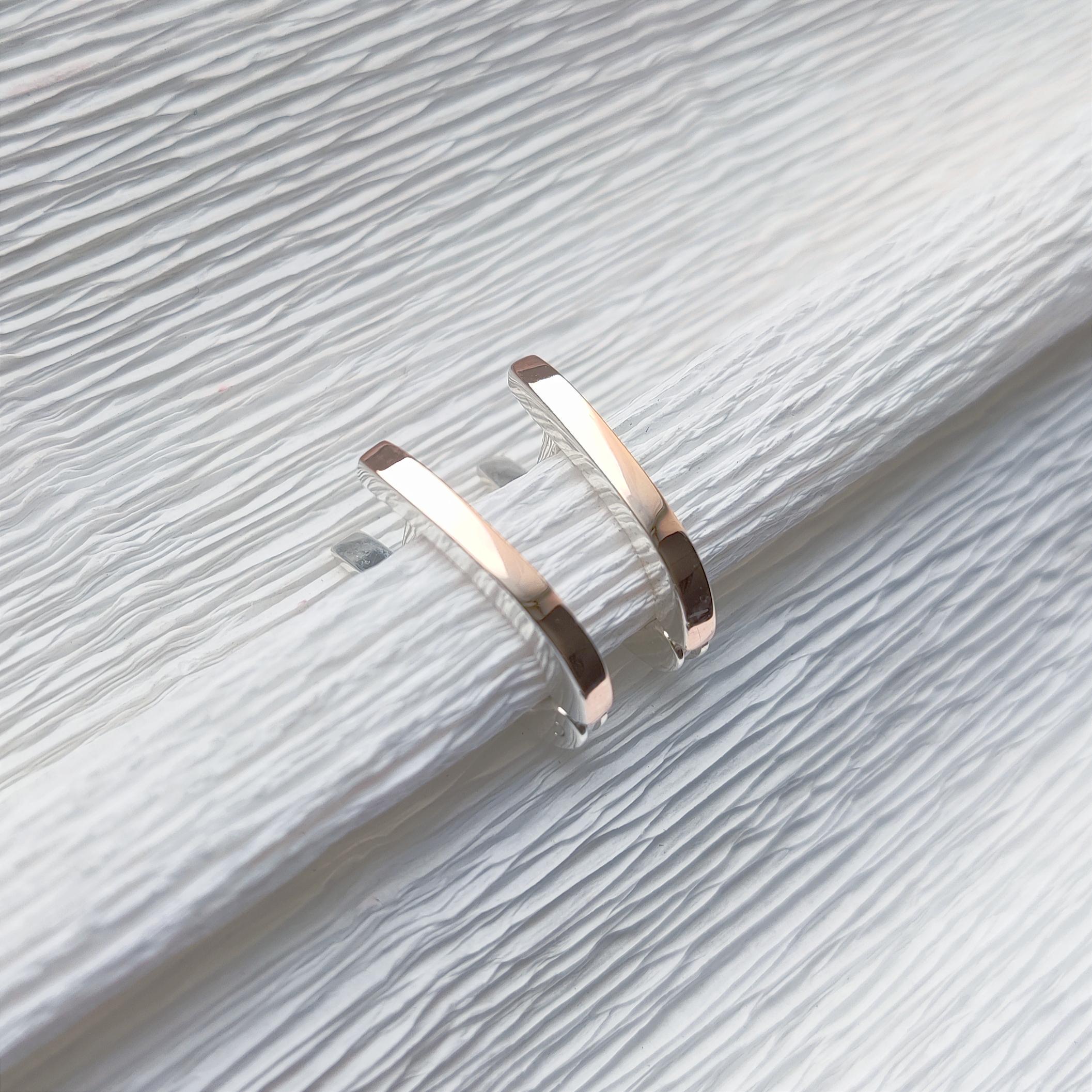 Серебряные серьги с золотыми вставками Классик