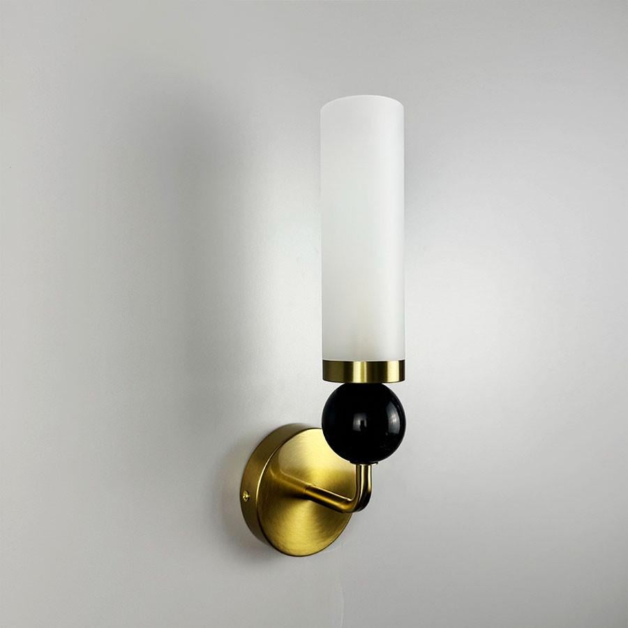 Светильник настенный дизайнерский с мраморным шариком (WSC 4A/1 AB+BK)