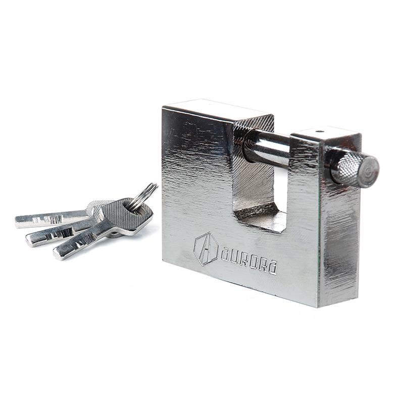 Замок навесной Aurora Extra П-образный 77x50x18 мм дисковый финский ключ (840046)