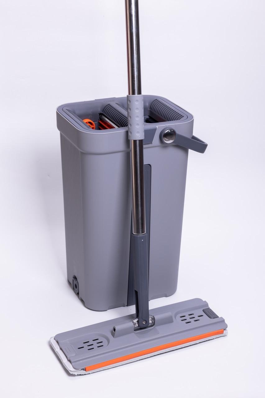 Швабра телескопическая с плоской насадкой/ведро с двумя секциями - фото 4 Швабра телескопическая с плоской насадкой/ведро с двумя секциями - фото 4