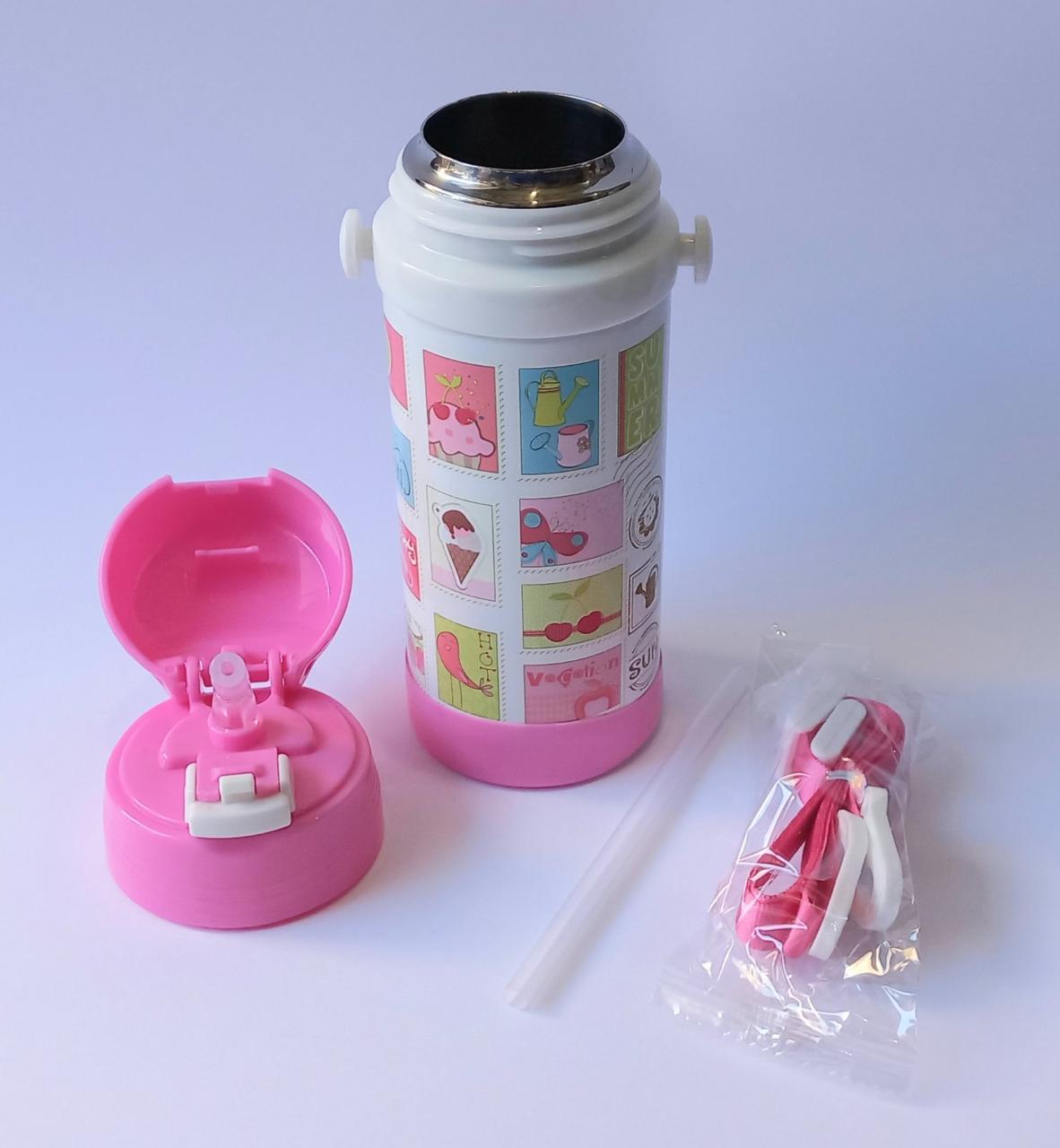 Термос дитячий A-Plus із нержавіючої сталі з трубочкою 320 мл Рожевий (1776) - фото 4 Термос дитячий A-Plus із нержавіючої сталі з трубочкою 320 мл Рожевий (1776) - фото 4