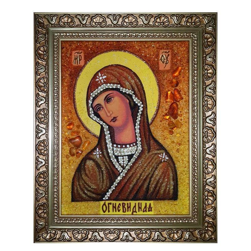 Икона Богородица Огневидная янтарная 30х40 (Б0012-30х40)
