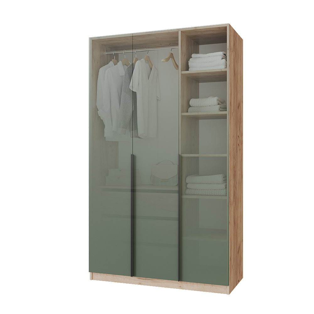 Шкаф распашной с тумбой Меблітренд Чиназес ЧиТ-1200 1200х500х2050 мм дуб крафт золотой/зеленый дымчатый (27284142) - фото 3 Шкаф распашной с тумбой Меблітренд Чиназес ЧиТ-1200 1200х500х2050 мм дуб крафт золотой/зеленый дымчатый (27284142) - фото 3