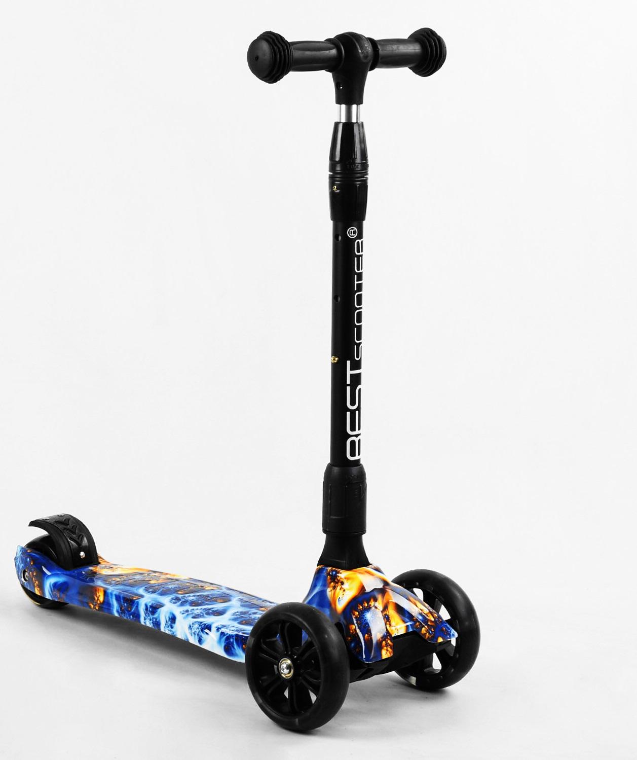 Самокат трехколесный Best Scooter Maxi складной колеса PU со светом Abstraction (105401)