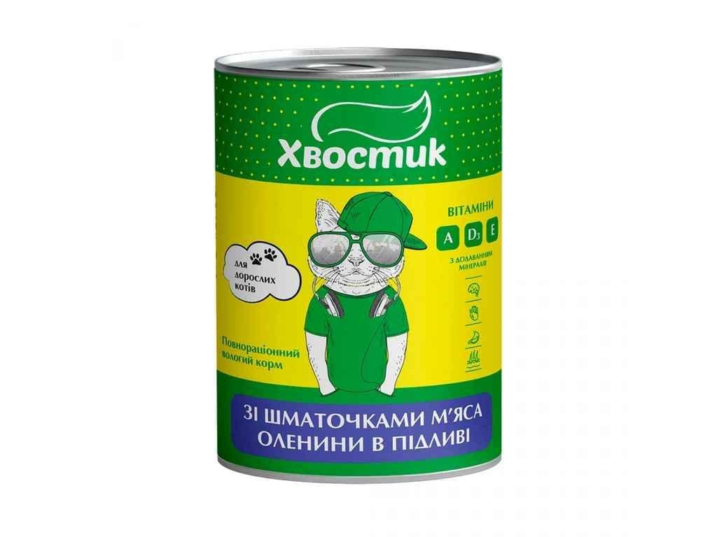 Корм для кошек Хвостик полнорационный для взрослых с кусочками 415 г (986479)