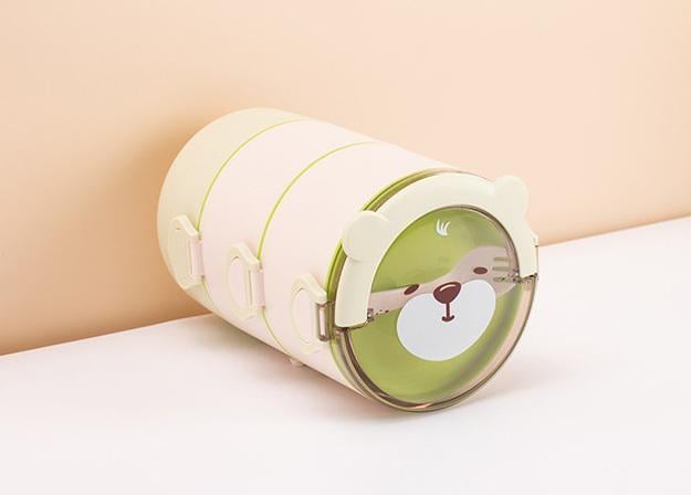 Ланч бокс трехъярусный пищевой 11069 2400 мл Зеленый (4570718)