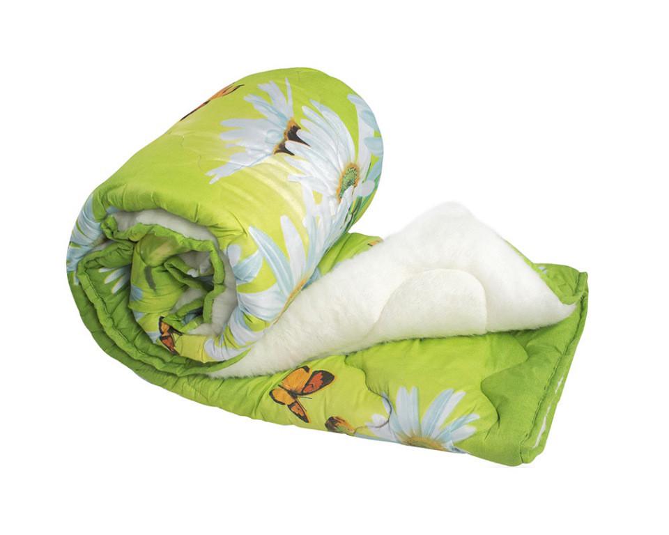 Одеяло полуторное из овечьей шерсти Лери Макс Ромашки