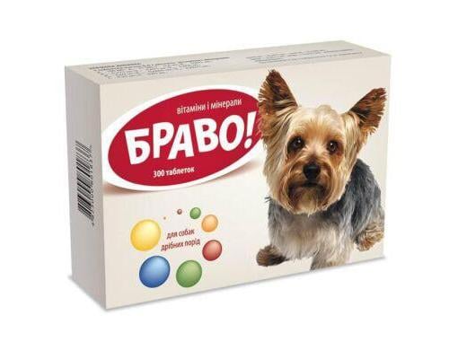 Мультивитамины Arterium Браво для собак мелких пород 300 шт. 150 г (А6)
