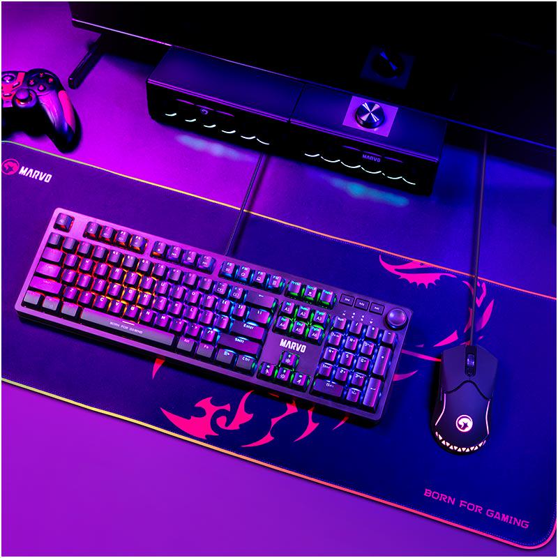 Коврик для мыши MARVO MG011 RGB Gaming Mouse Pad 80х30 см Черный - фото 7