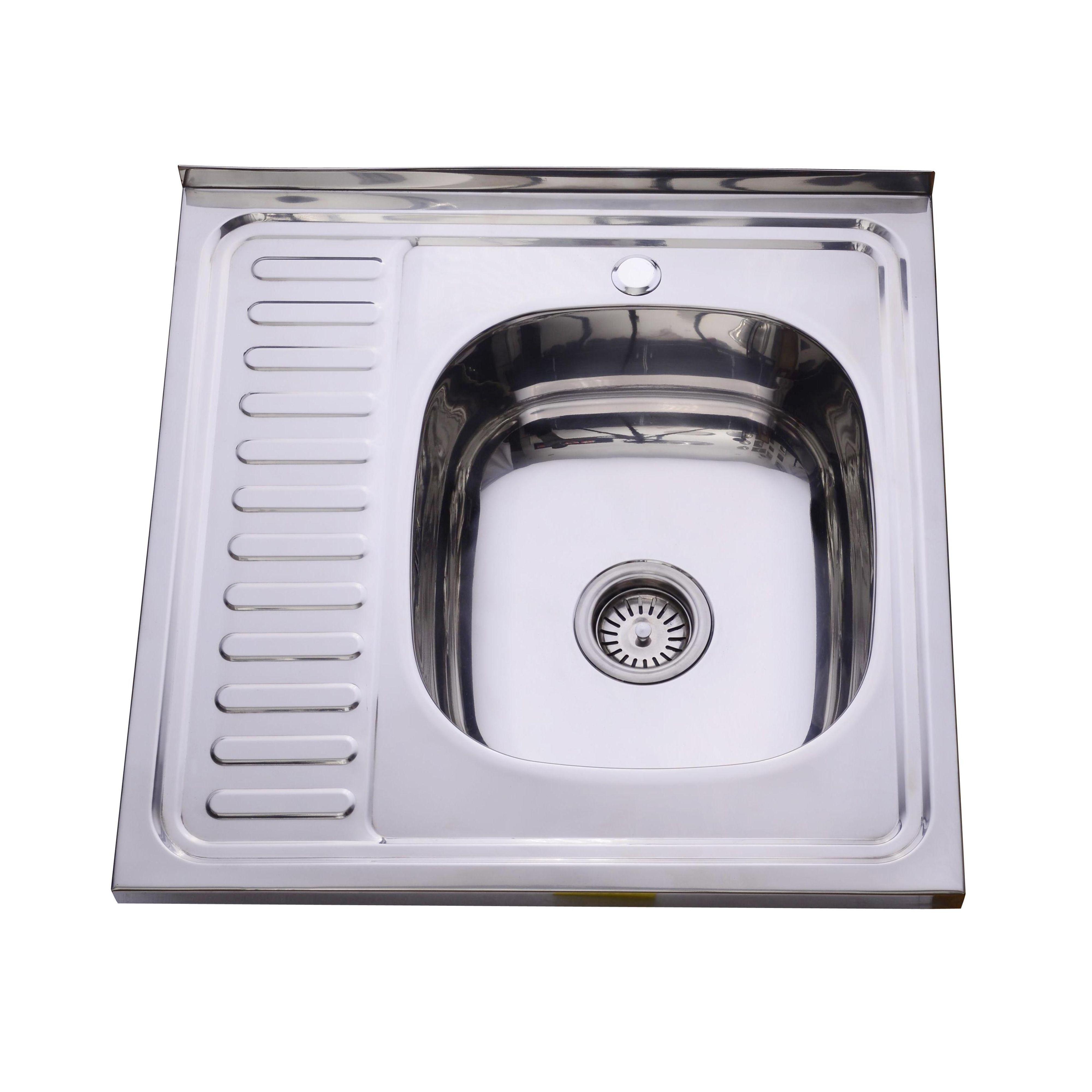 Мийка для кухні Lidz 6060-R 0,6 мм Satin (LIDZ6060RSAT06)