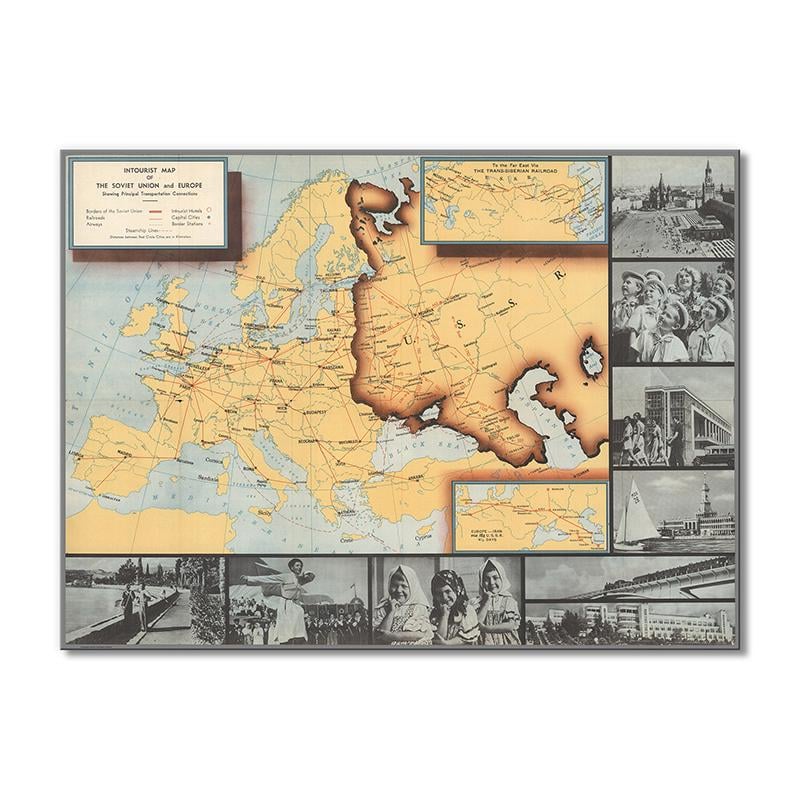 Винтажная карта Карта Интуриста 1 модуль 70x105 см