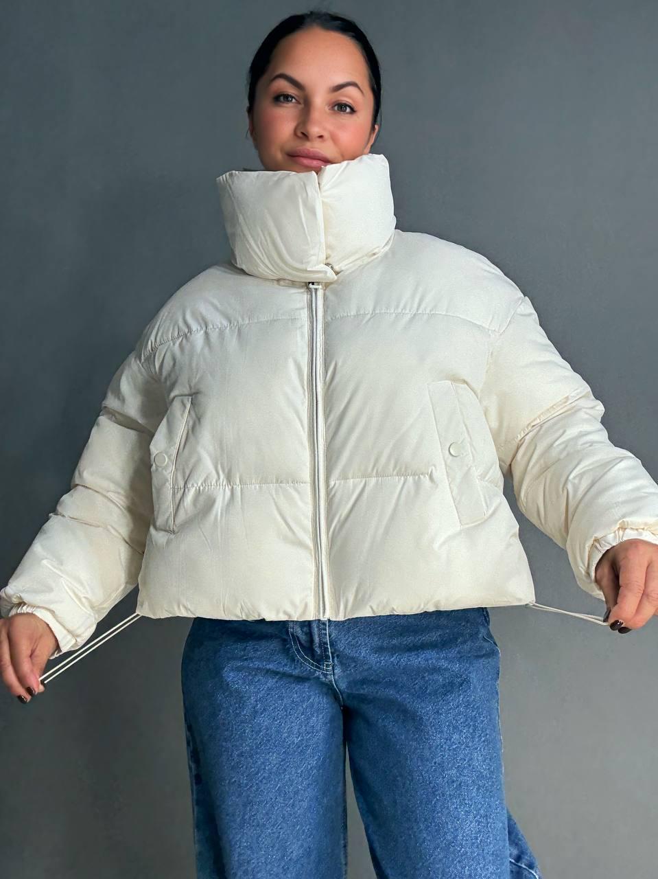 Куртка женская LADY YEP 10043 короткая на молнии с воротником р. 44 Белый (4822) - фото 7