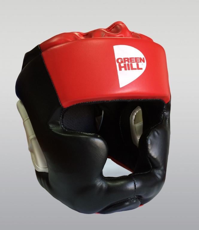 Боксерский шлем Green Hill POISE синтетическая кожа XL Черный/Красный (6936116105959)