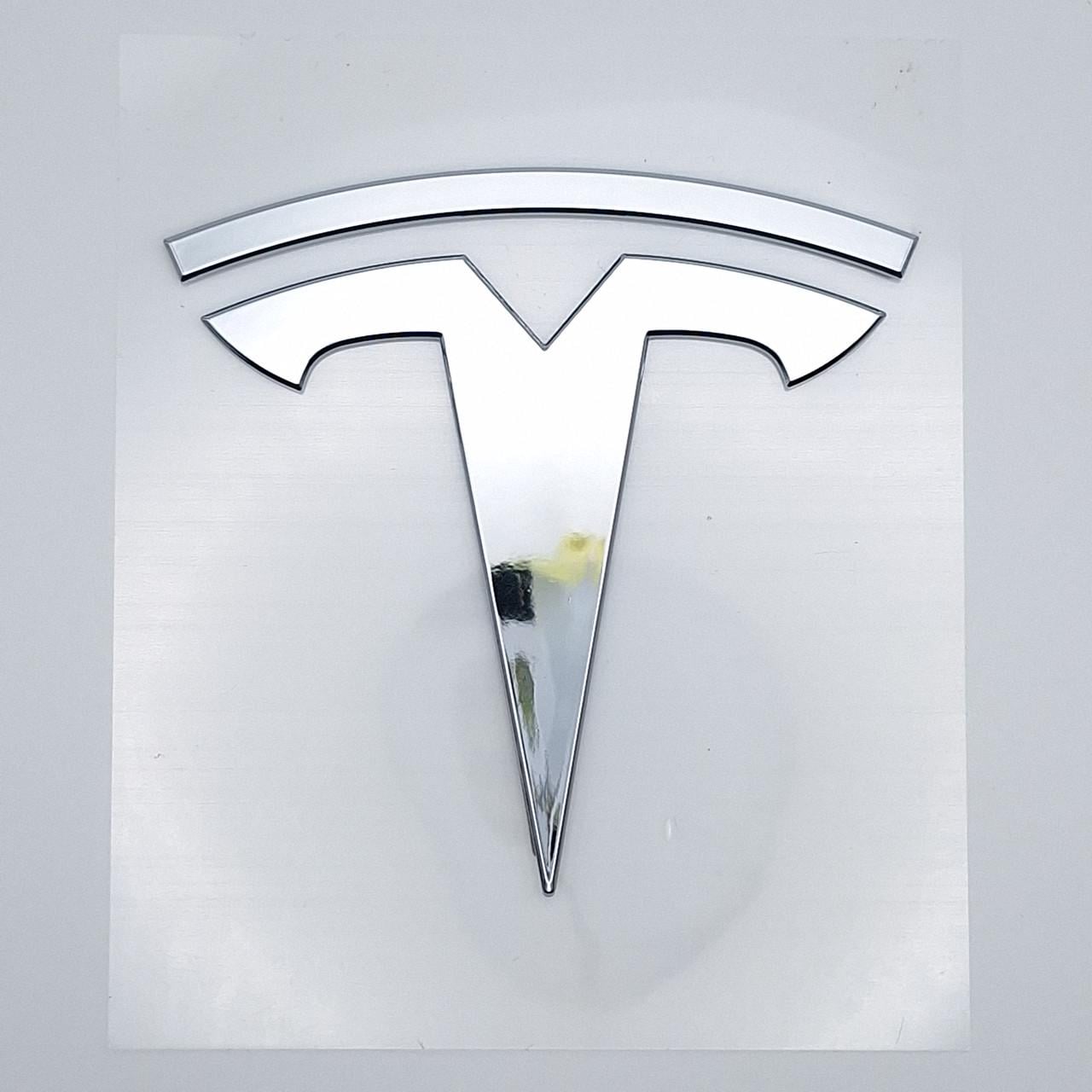 Эмблема Tesla Model 3 Y передняя 8,3х8 см Хром глянцевый (2058765493)