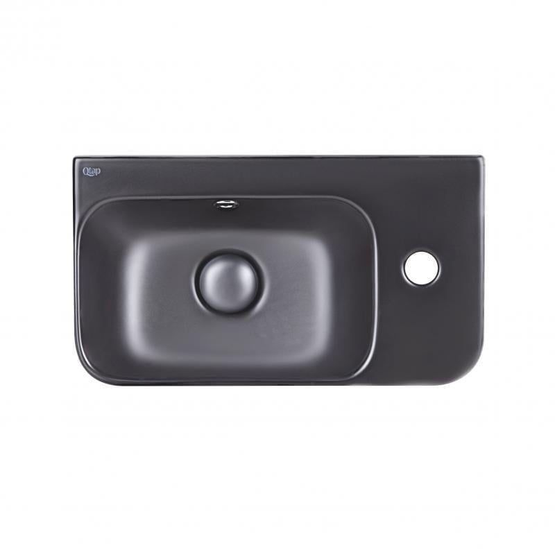 Раковина Q-tap Tern з донним клапаном Matt Black QT17115117RMB