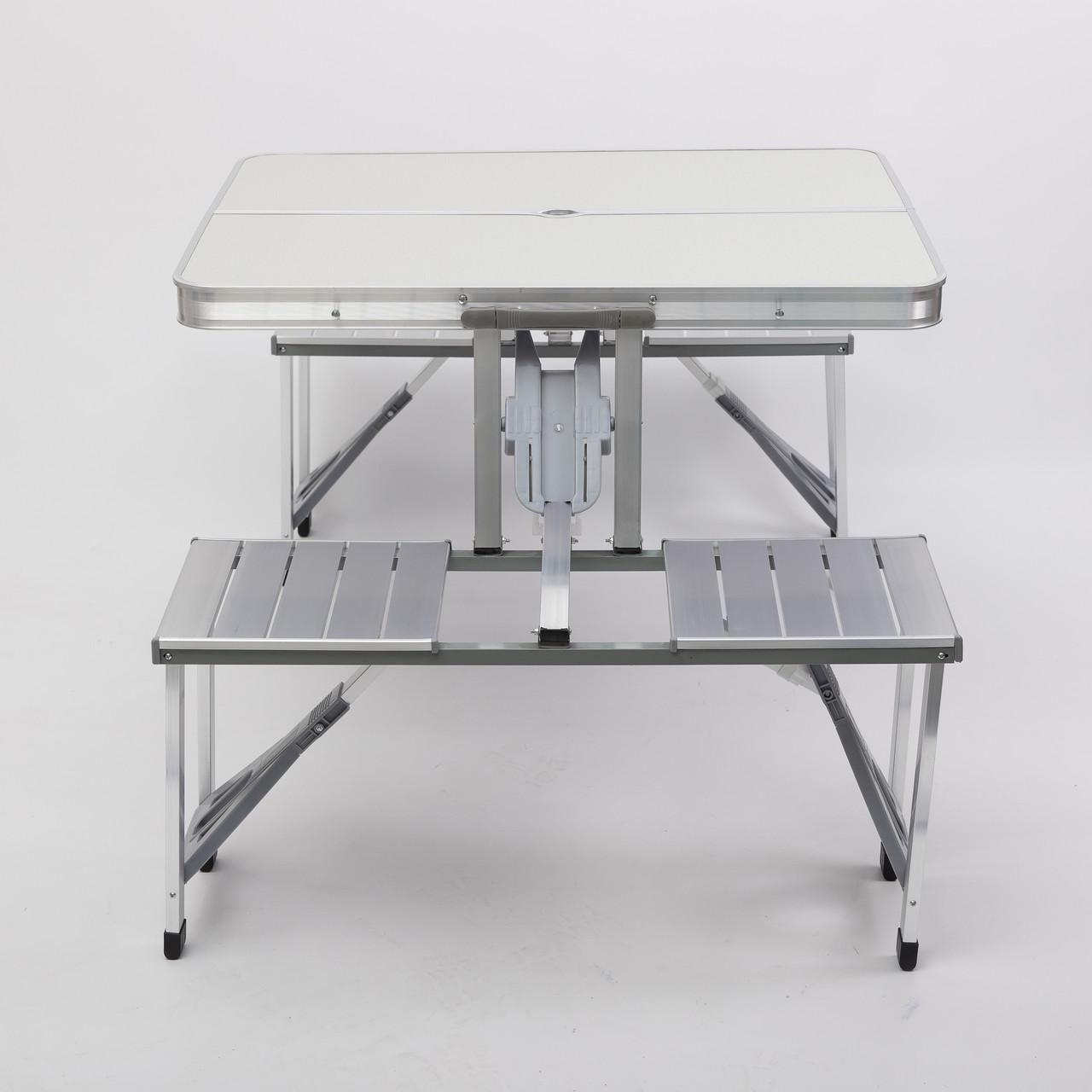 Стіл-трансформер складаний алюмінієвий та 4 стільці (6855) - фото 4 Стіл-трансформер складаний алюмінієвий та 4 стільці (6855) - фото 4