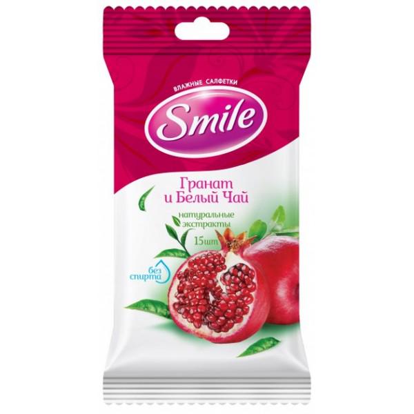 Вологі серветки Smile Гранат і білий чай 15 шт. (481977)