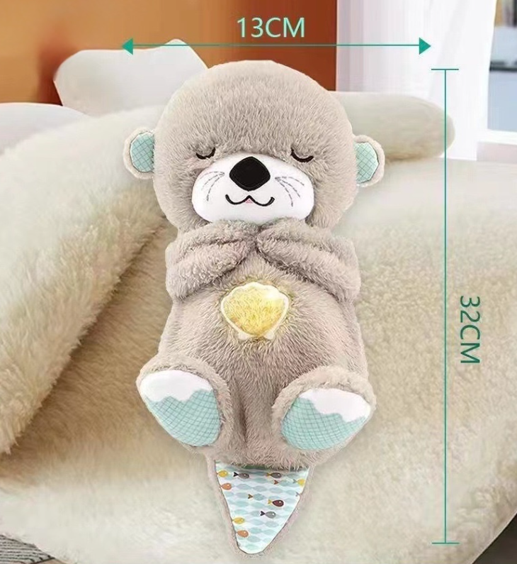 М'яка іграшка Видра з сердечком з функцією нічника із мелодією (123) - фото 2