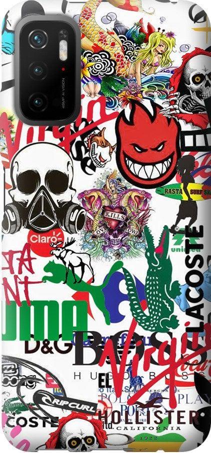 Чохол на Xiaomi Redmi Note 10 5G Many different logos (4022u-2556-42517)