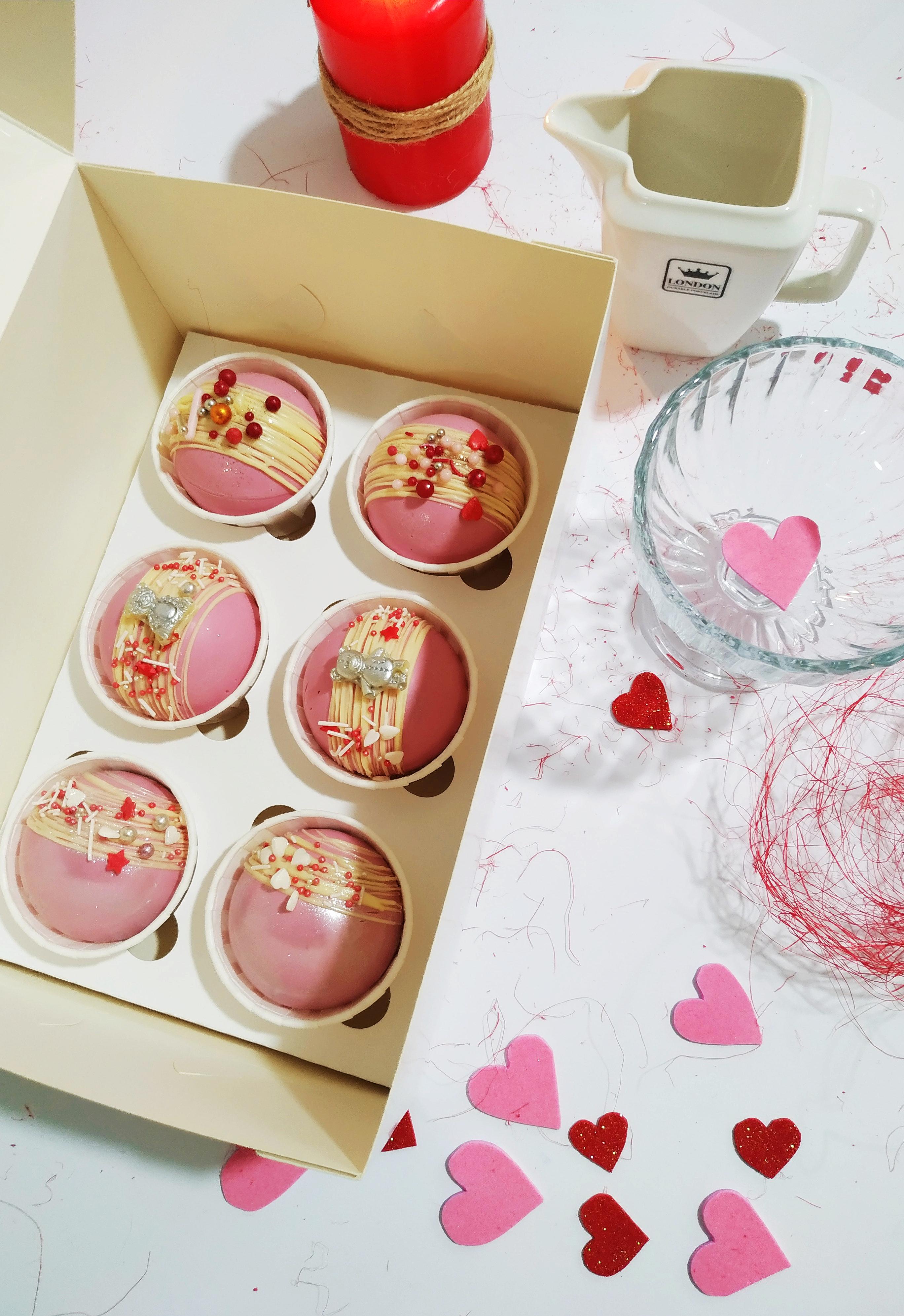 Набор шоколадных бомбочек Mr.Plum Рink bear 6 шт. d 5,5 см 240 г - фото 5