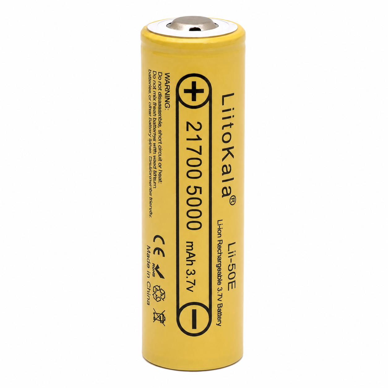 Аккумулятор LiitoKala 50E-JT 21700 5000 мА/ч 3,7 В Li-Ion Желтый (658634)