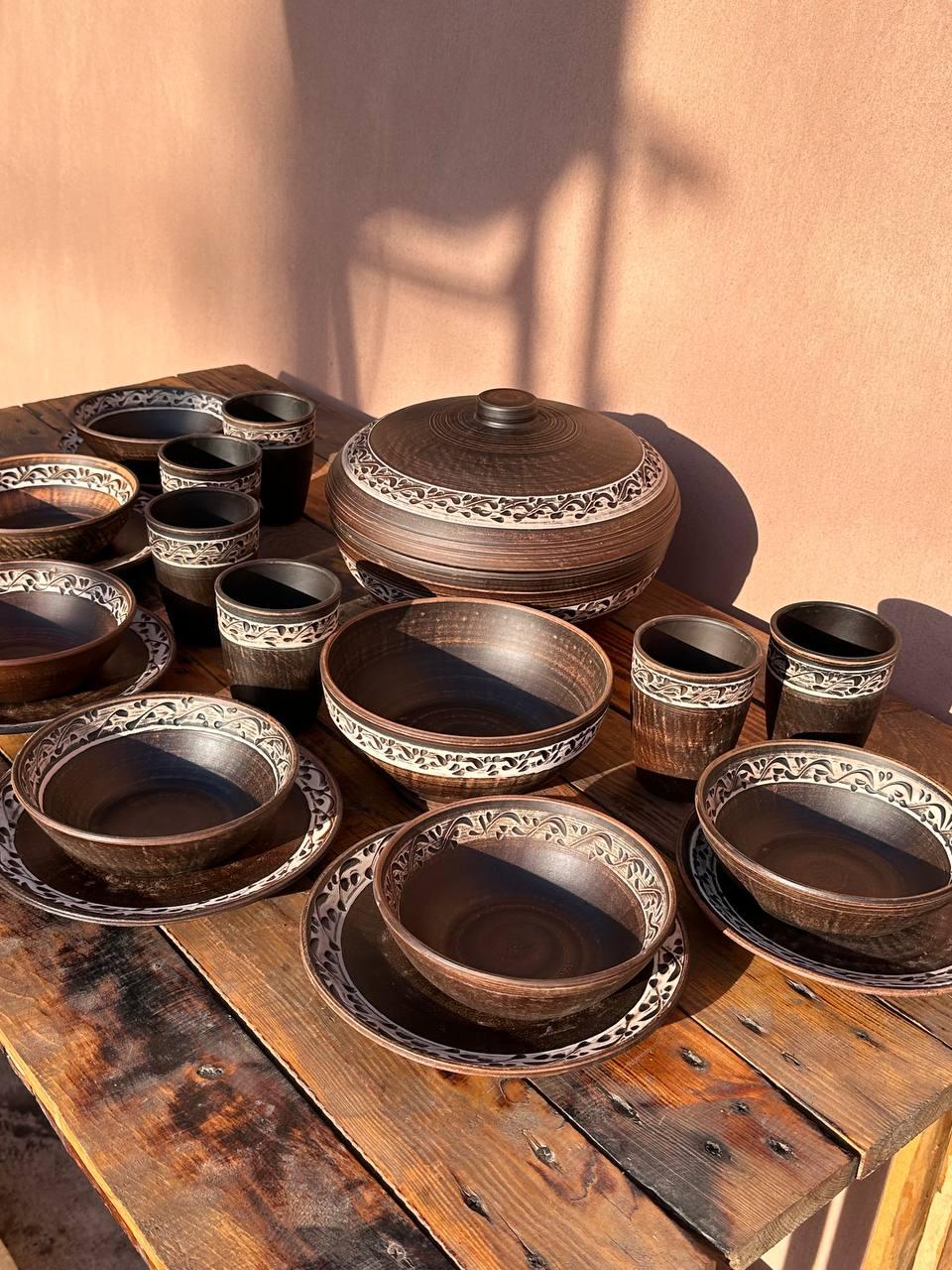 Набір посуду із червоної глини Родина - фото 3