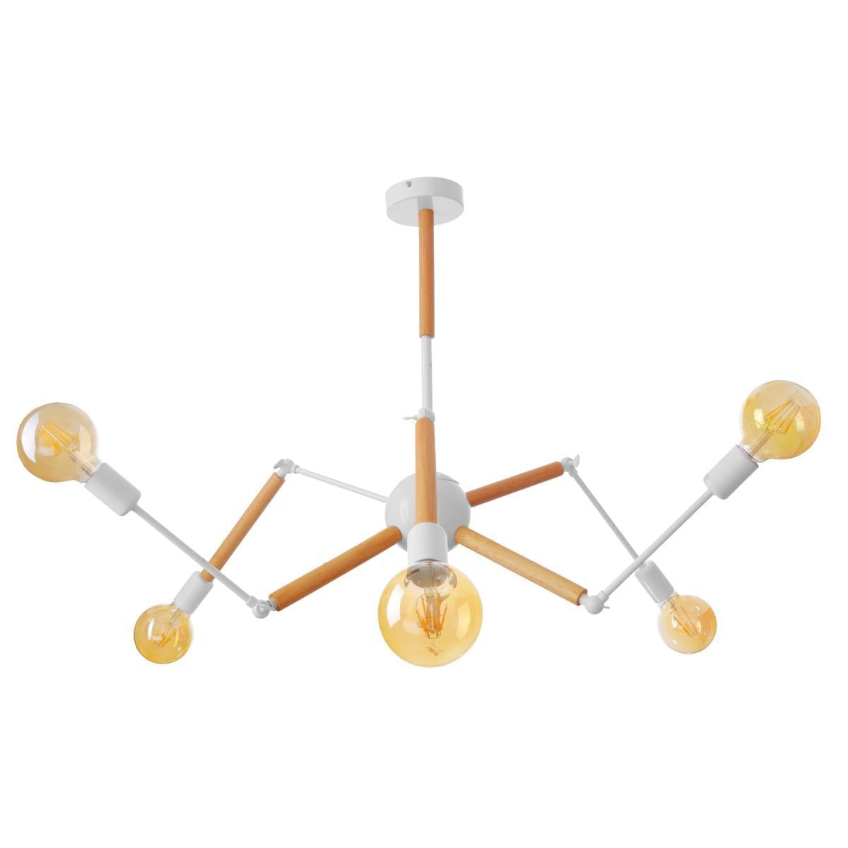 Люстра стельова Brille BR-01 602S/6 E27 Wood/WH Люстра стельова Brille BR-01 602S/6 E27 Wood/WH