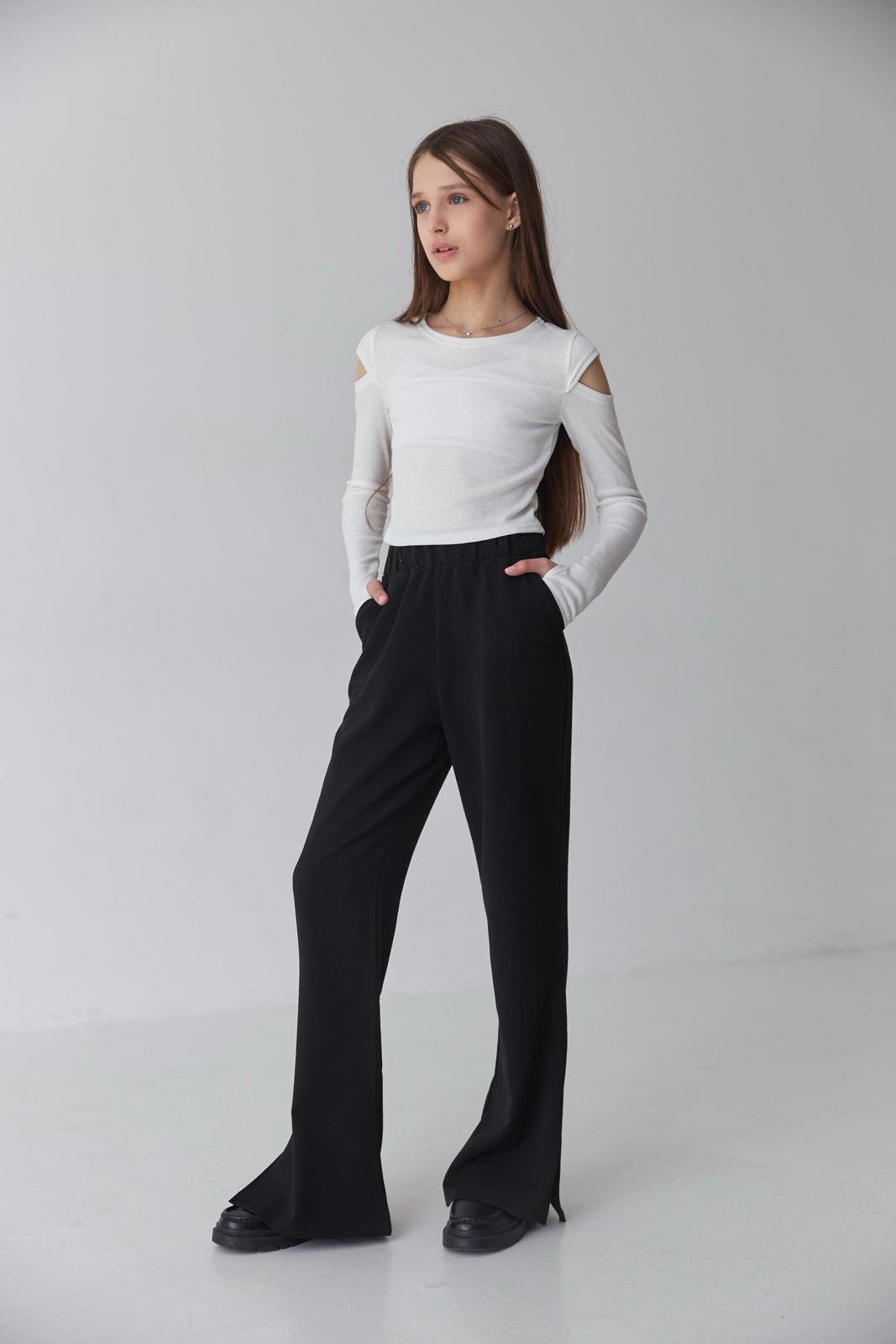 Брюки-клеш для девочки Valza 3412 116 см Черный - фото 2 Брюки-клеш для девочки Valza 3412 116 см Черный - фото 2