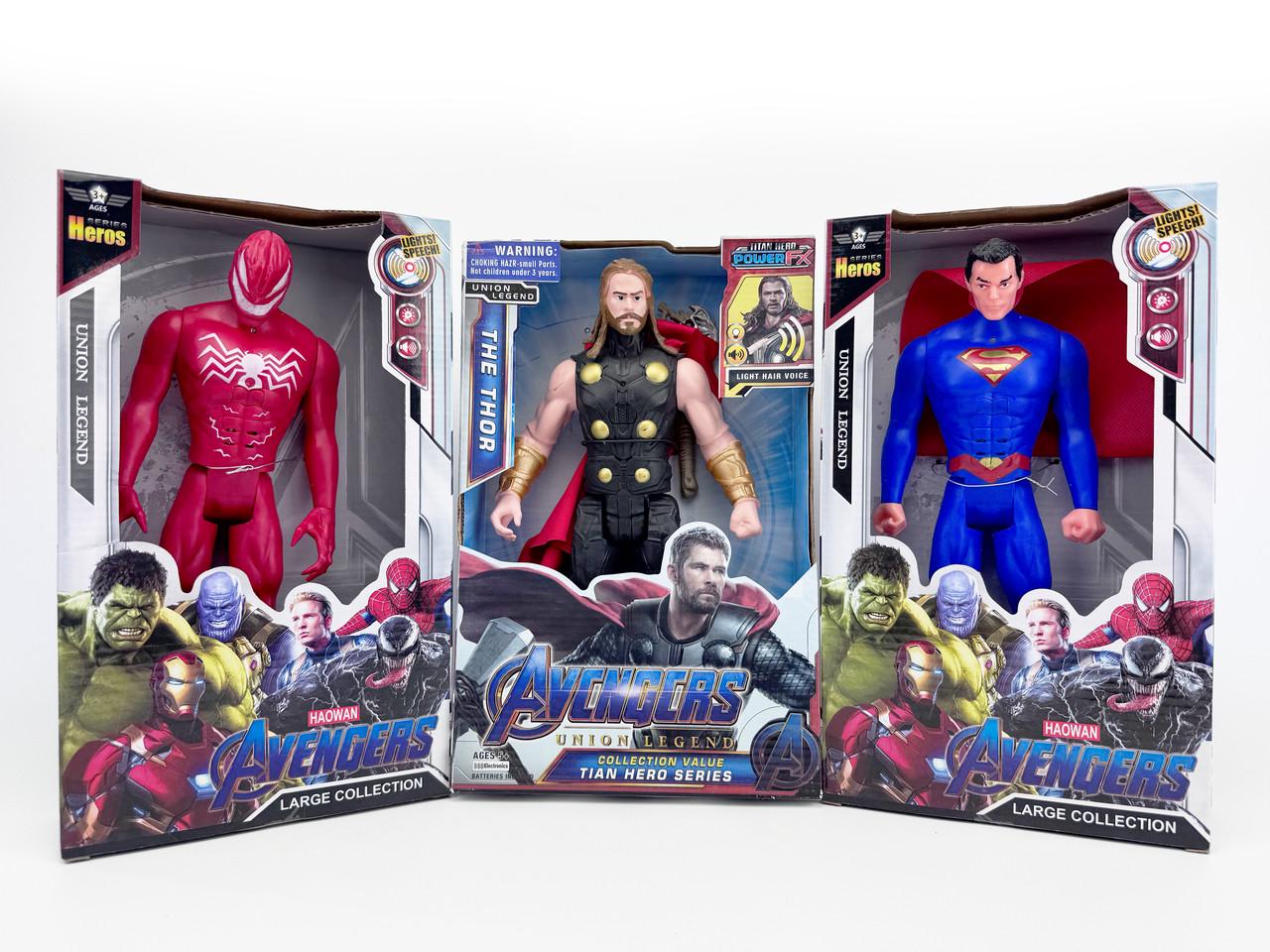 Набор фигурок Marvel Titan Hero Series 3в1 Веном Карнаж/Тор/Супермэн со светом и звуком 30 см (31990973)