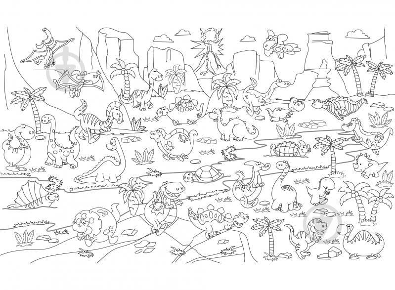 Обои - раскраски Pasportu Динозавры 60х100см 201-1981609