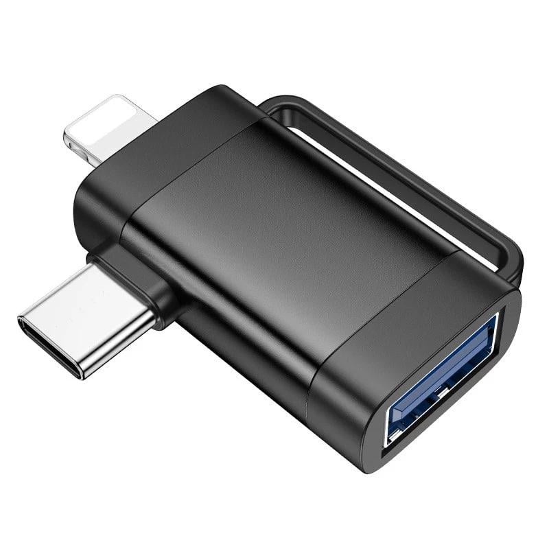 Переходник Hoco UA31F Lightning/Type-C-USB 2in1 (UA31F) - фото 3