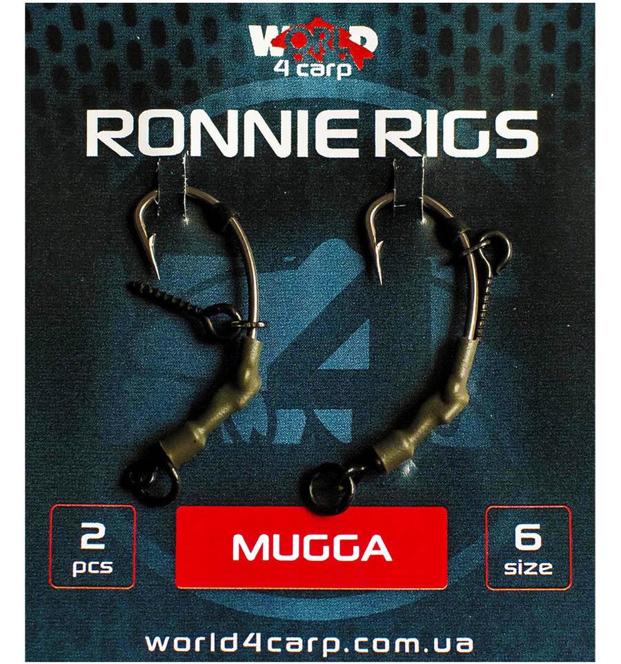 Поводок W4C Ronnie Rigs крючок Mugga №6