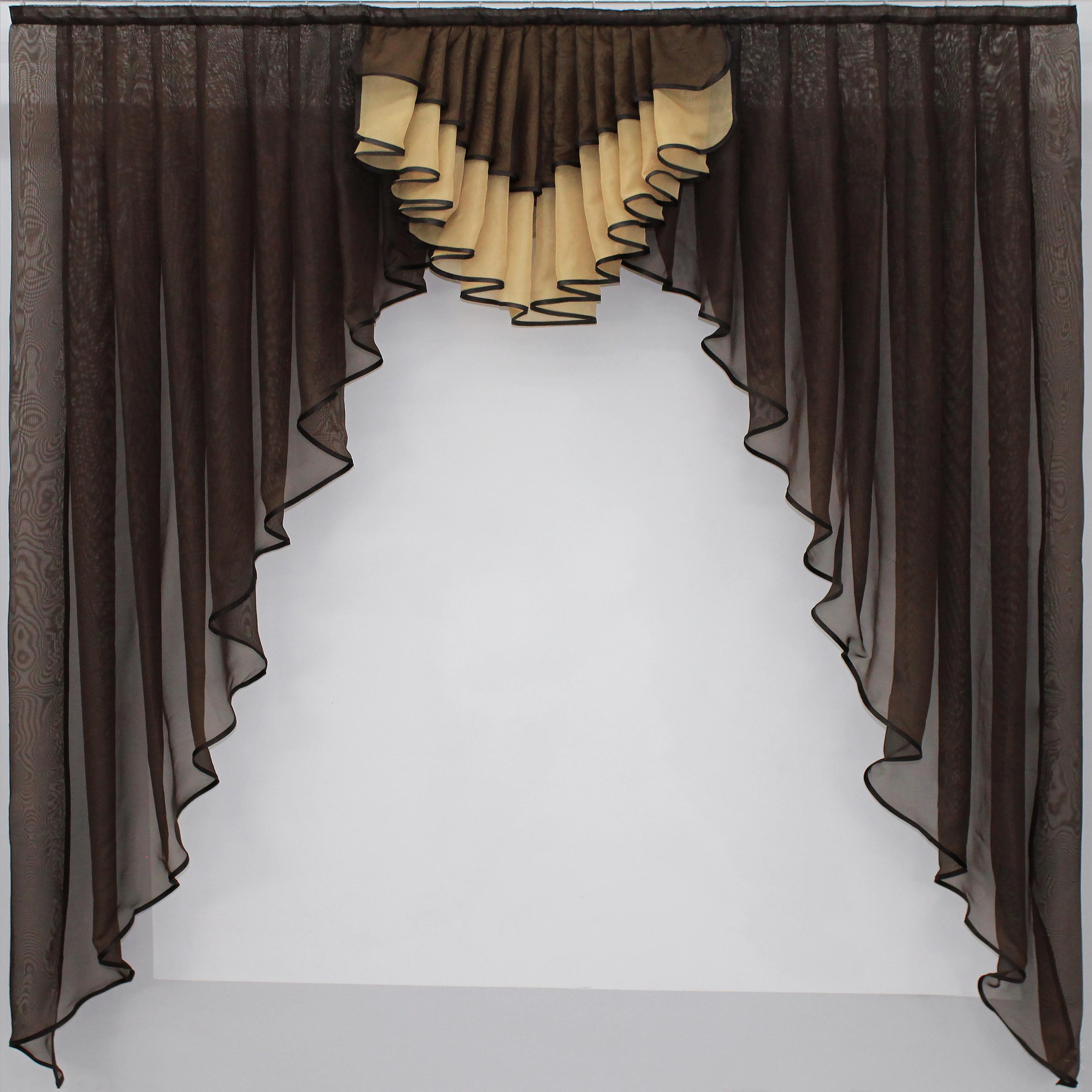 Ламбрекен кухонный VR-Textil № 028к 150х170 см Венге/Кофейный (50-567)