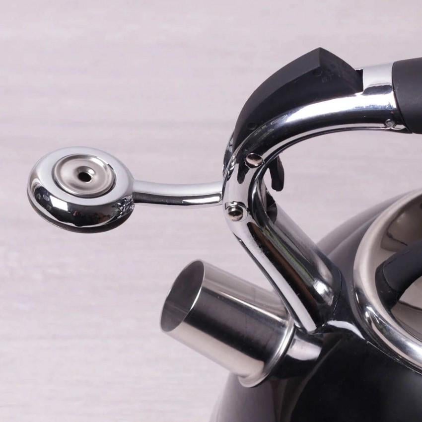 Чайник Kamille КМ-0696AN з неіржавкої сталі зі свистком 2,7 л Чорний (1105575091) - фото 2 Чайник Kamille КМ-0696AN з неіржавкої сталі зі свистком 2,7 л Чорний (1105575091) - фото 2