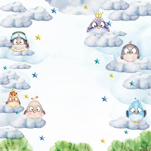 Лист бумаги для скрапбукинга Cutie sparrow boy №48-04 двусторонний 30,5х30,5 см